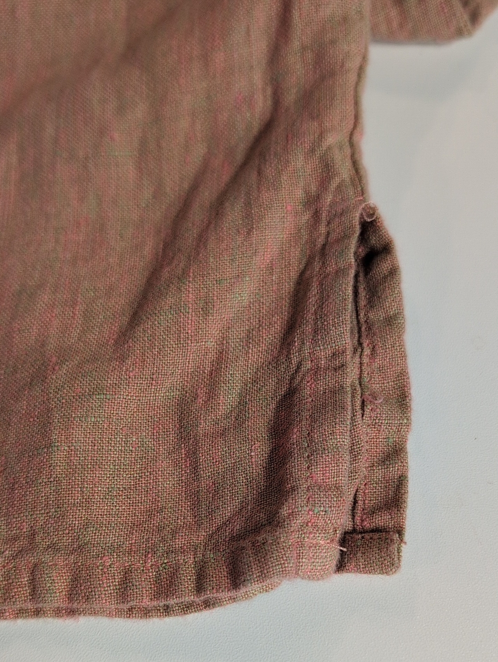 FLAX Floods Linen Pants Pink/Brown Size L Elastic Waist Stretch Artsy Boho - Picture 5 of 7